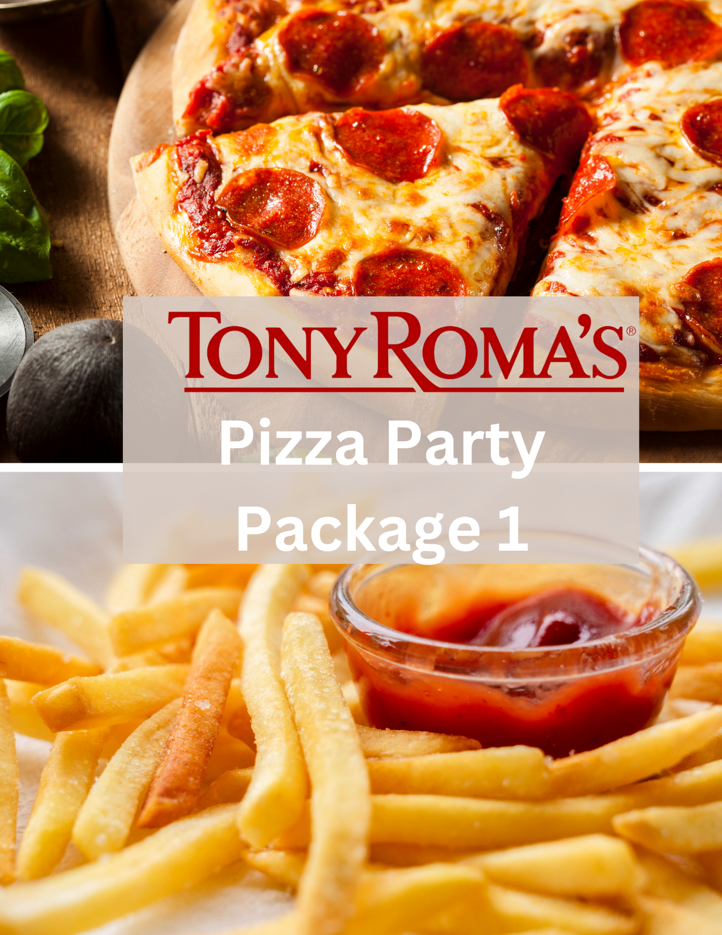 Tony Roma’s Pizza Party Package 1 (5-6 PEOPLE)